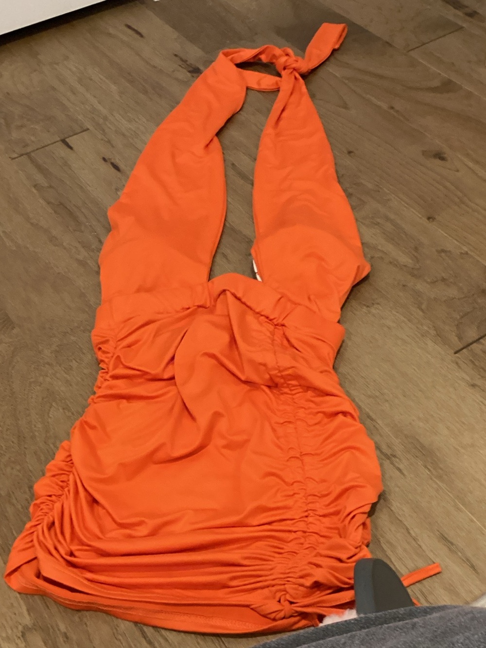 superdown Orange Halter Bandeau Dress